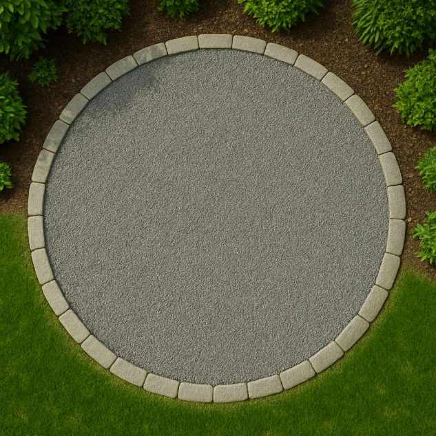 Gravel shed foundation calculation for circular area