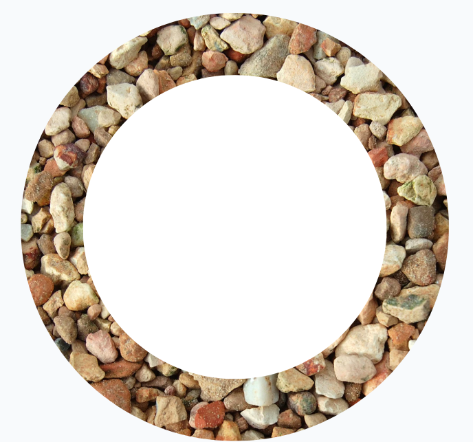 Curved pea gravel layout