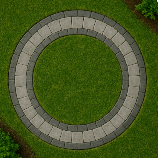 Curved paver gravel layout