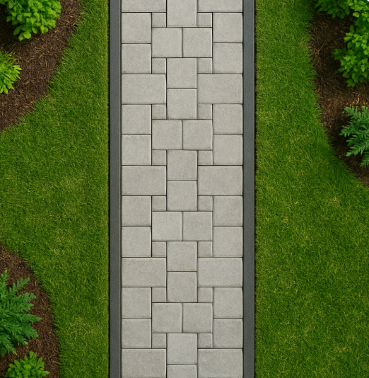 Paver straight gravel path