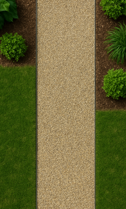Straight walkway gravel calculator illustration